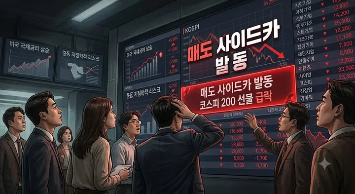 중동 리스크 및 美 국채금리 여파로 코스피 '매도 사이드카' 발동