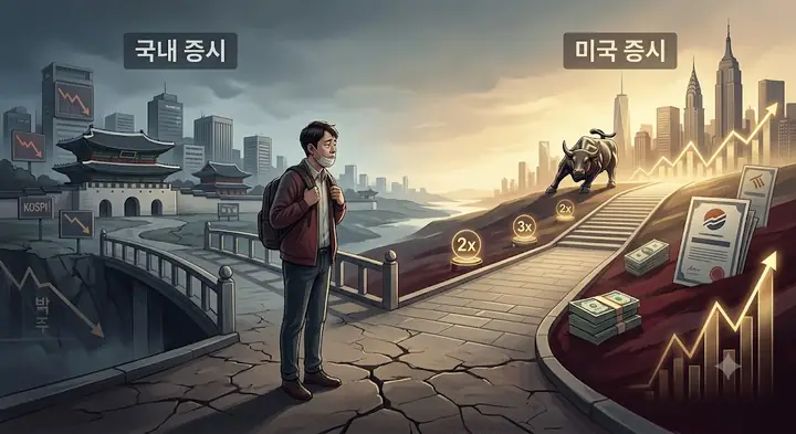 국내 증시 실망한 개미들…미국 증시 레버리지 및 월가 추천주로 이탈