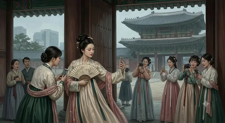 중국 인플루언서들의 경복궁 '한푸(한복 오인 유도) 체험' 인증샷 논란