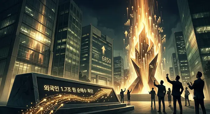 외국인 1.7조 원 순매수 폭탄… 코스피 6850선 회복 및 '불기둥' 랠리