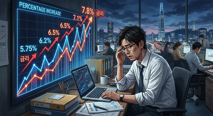 대출금리 8% 육박 공포…'영끌족'과 빚투 규모 급증에 이자 부담 가중