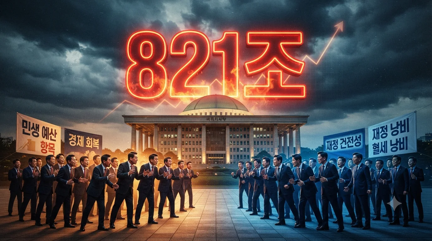 2027년 821조 원 초슈퍼 예산안 편성 및 여야 재정 공방