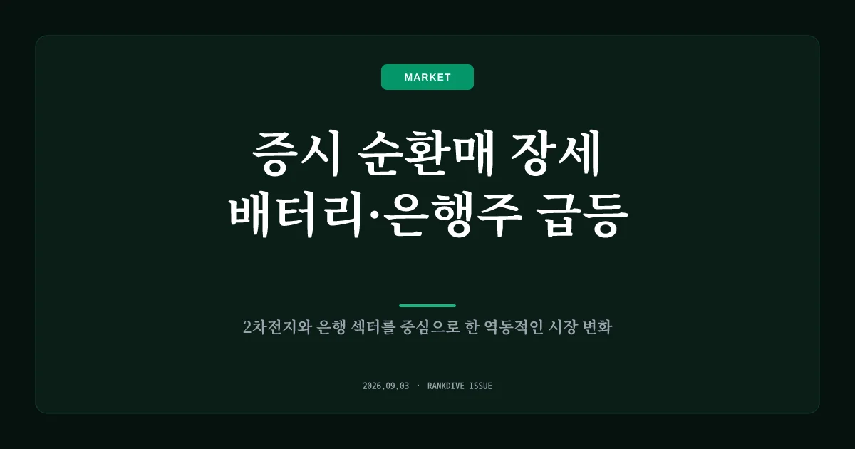 금융·이차전지 등 순환매 장세와 은행주 반등 움직임