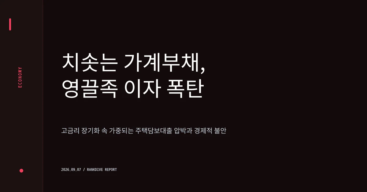 장기화된 고금리 속 주택담보대출 및 가계부채 부실화 공포 확산