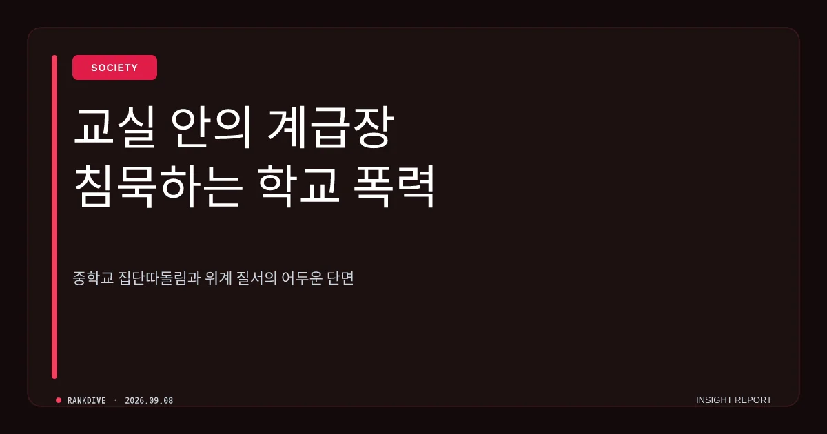 중학생들로 구성된 '후계자회' 조직 및 계급 나눈 학교 폭력 파문