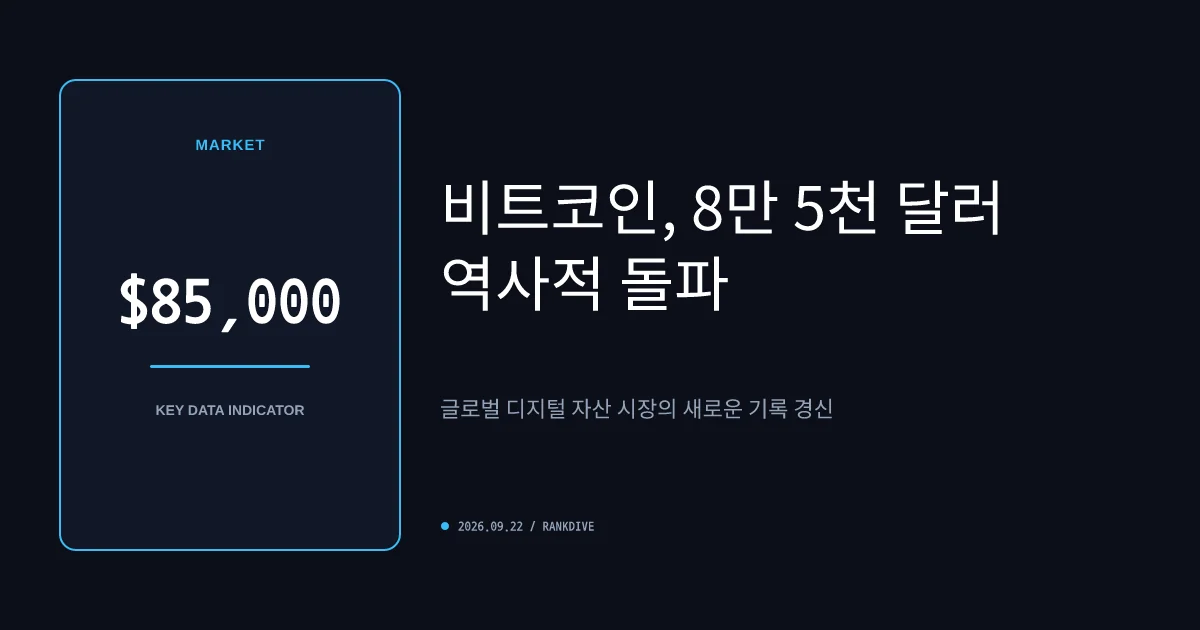 비트코인 8만 5000달러 돌파… 8개월 만의 가상화폐 랠리 재개