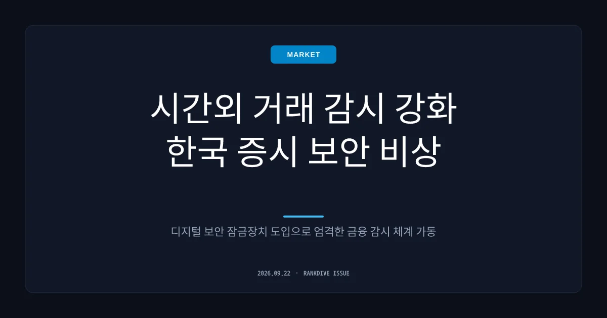 한국거래소 애프터마켓 거래량 급증 및 불공정행위 특별감시 TF 가동