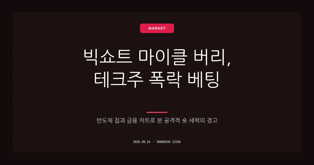 마이클 버리의 반도체·기술주 공매도 확대 및 '메모리 공급난 끝난다' 경고