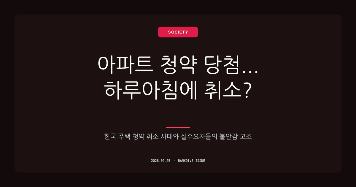 아파트 청약 당첨되고도 취소… 최근 6년간 5만 4천 명 '부적격·포기' 속출