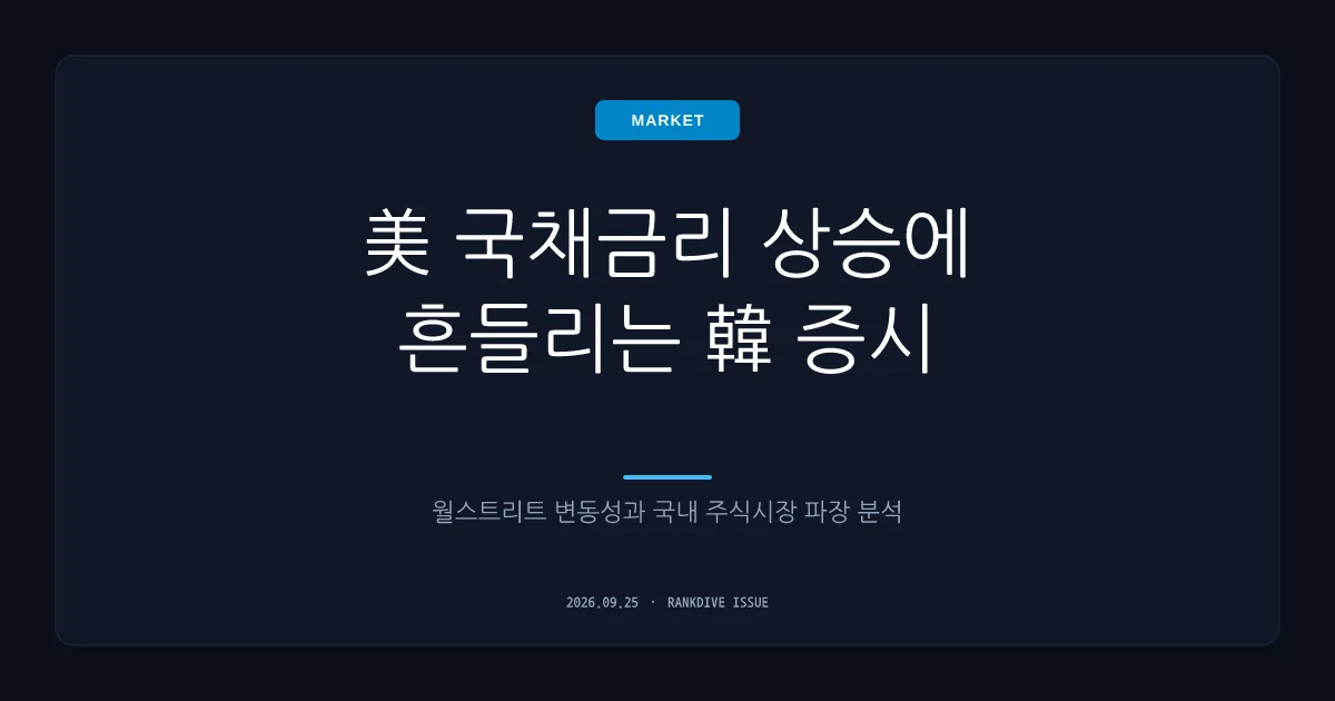 미국 국채금리 급등 및 뉴욕증시 혼조세 속 국내 증시 영향 분석