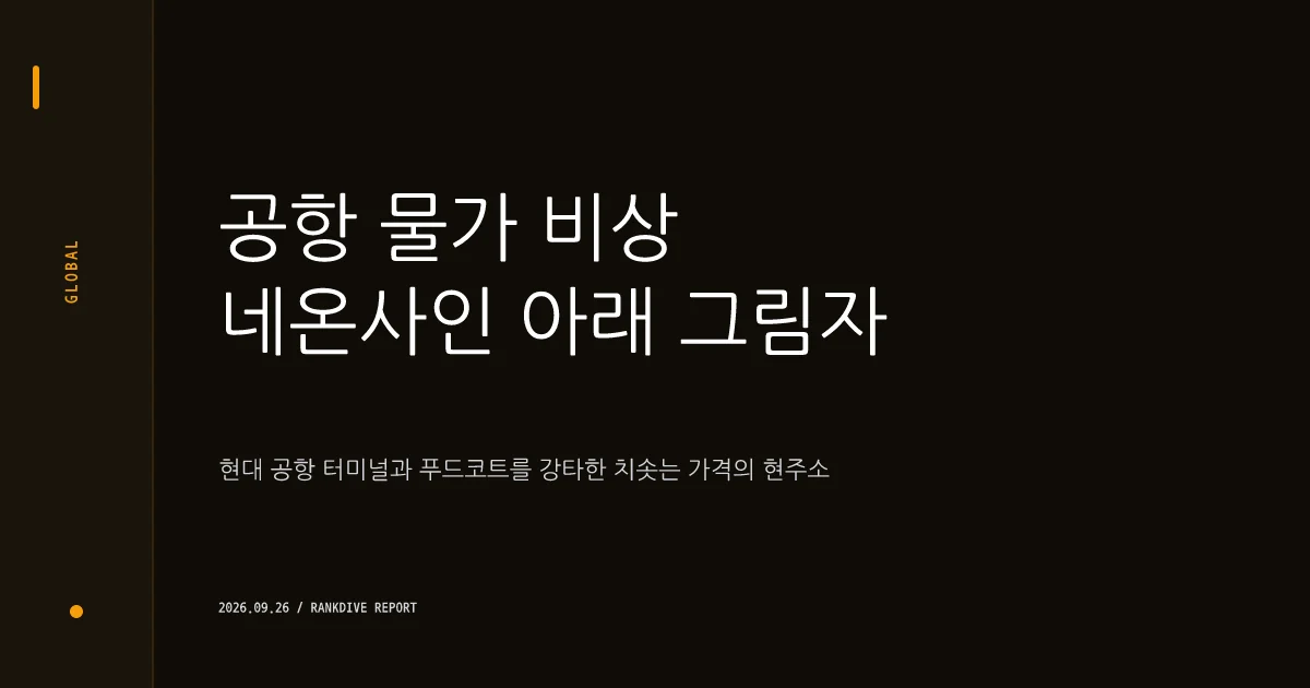 공항 내 식음료 가격 폭리의 주범으로 지목된 '상상 초월 임대료'