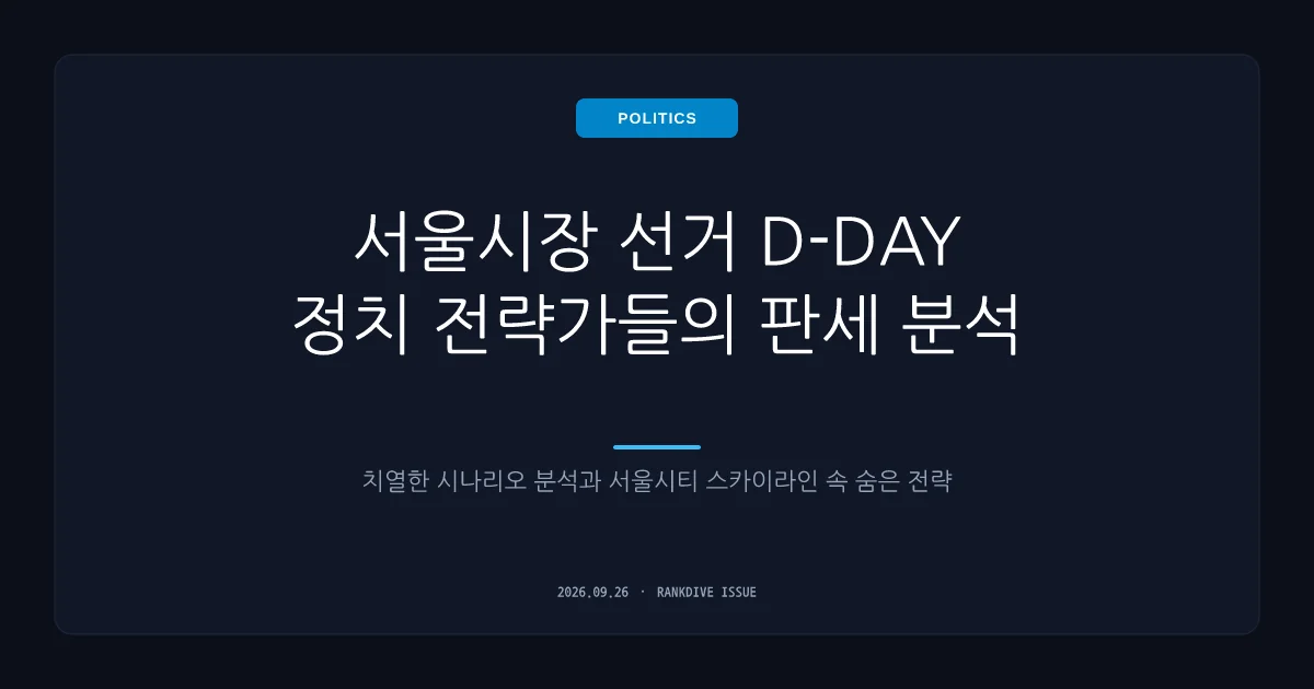 지방선거 앞두고 與野 서울시장 보궐선거 후보군 및 셈법 복잡해져