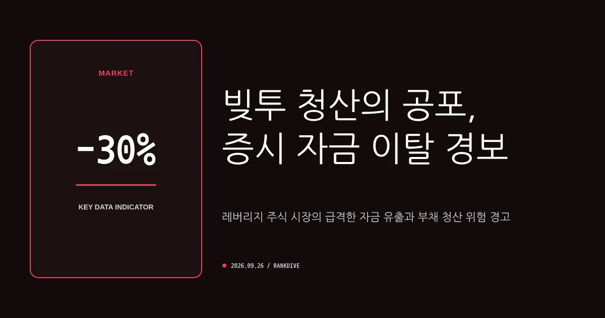 주식 레버리지 상품 썰물… 빚투 청산 및 지수 착시 경고
