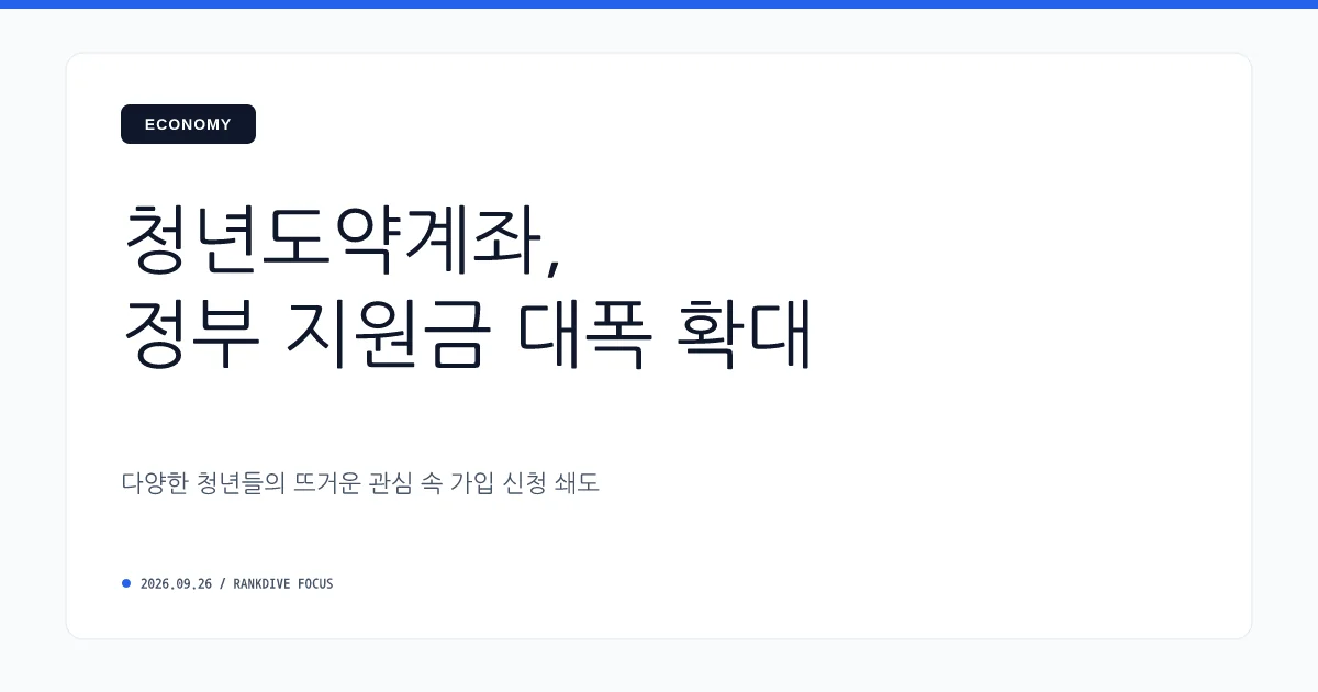 청년미래적금 2차 모집 및 파격적 정부 지원금에 청년층 가입 쇄도