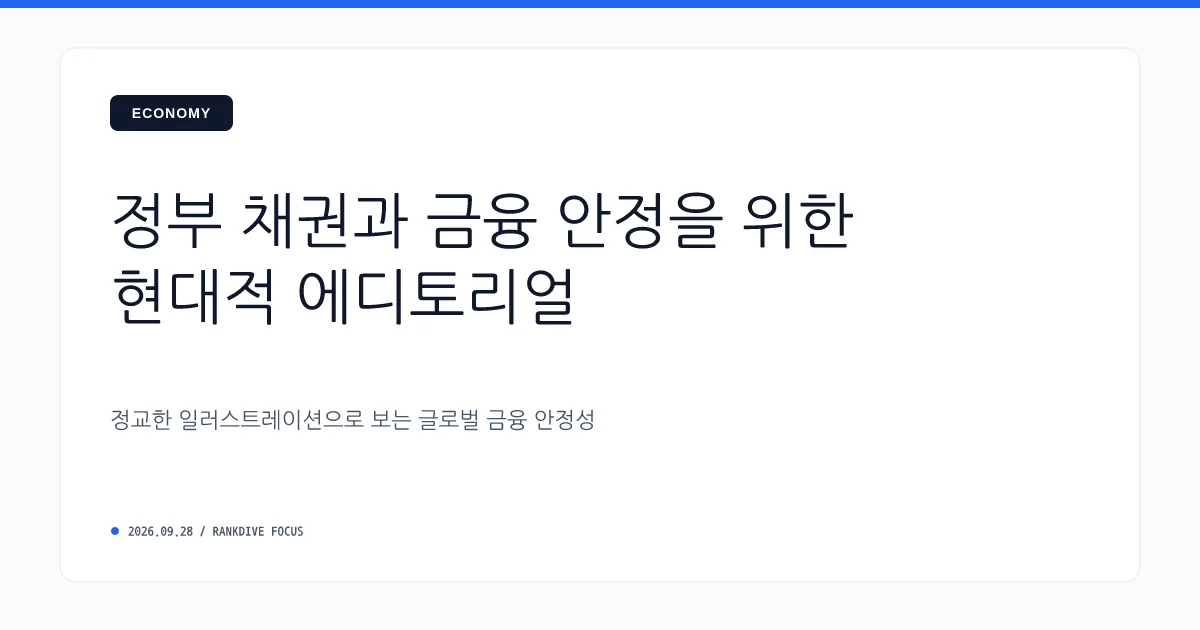 국채 담보 인정 범위 확대 및 국채 시장 안정화 대책 추진