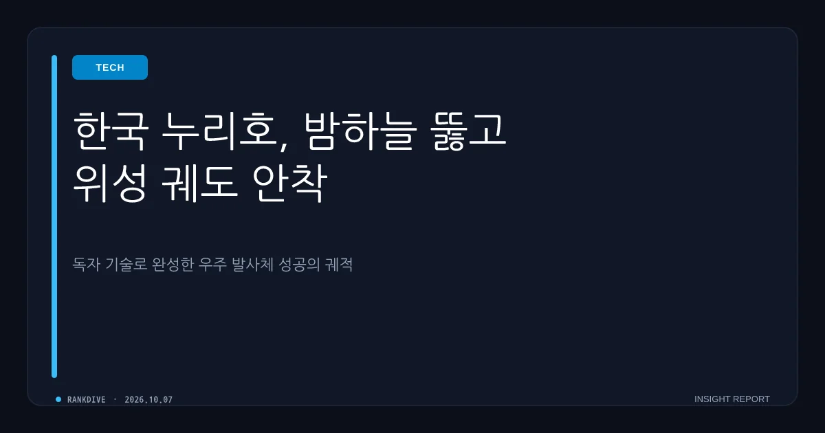 한국형 발사체 '누리호' 5차 발사 성공 및 위성 궤도 안착