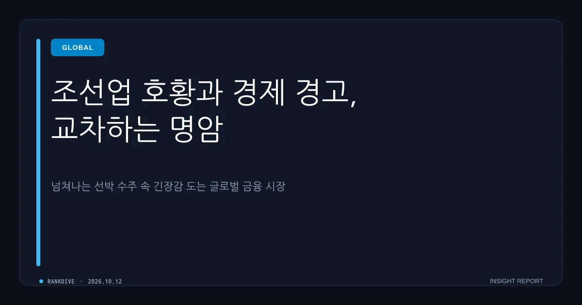 조선주, 역대급 수주 랠리 속에서도 중국 리스크 및 피크아웃 우려로 주가 정체
