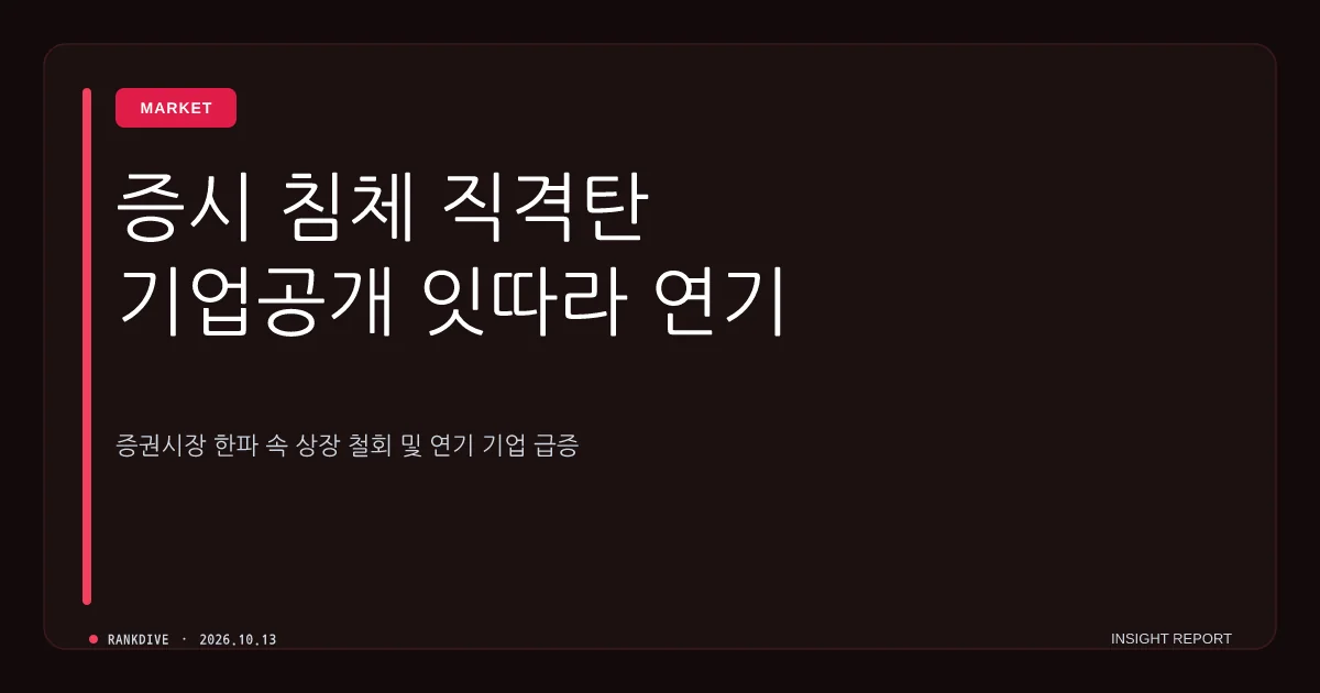 중복 상장 규제 강화 여파에 기업들 IPO 잇따라 철회·연기