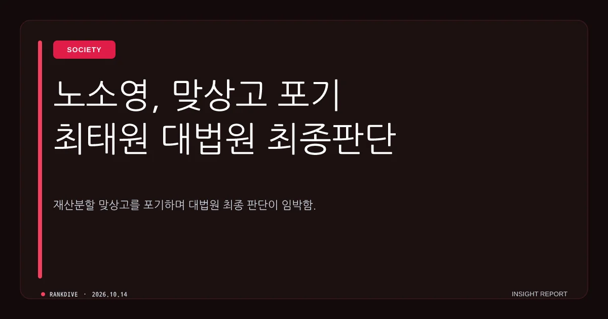 노소영, 재산분할 맞상고 포기…최태원 회장의 재상고로 대법원 최종 판단 임박