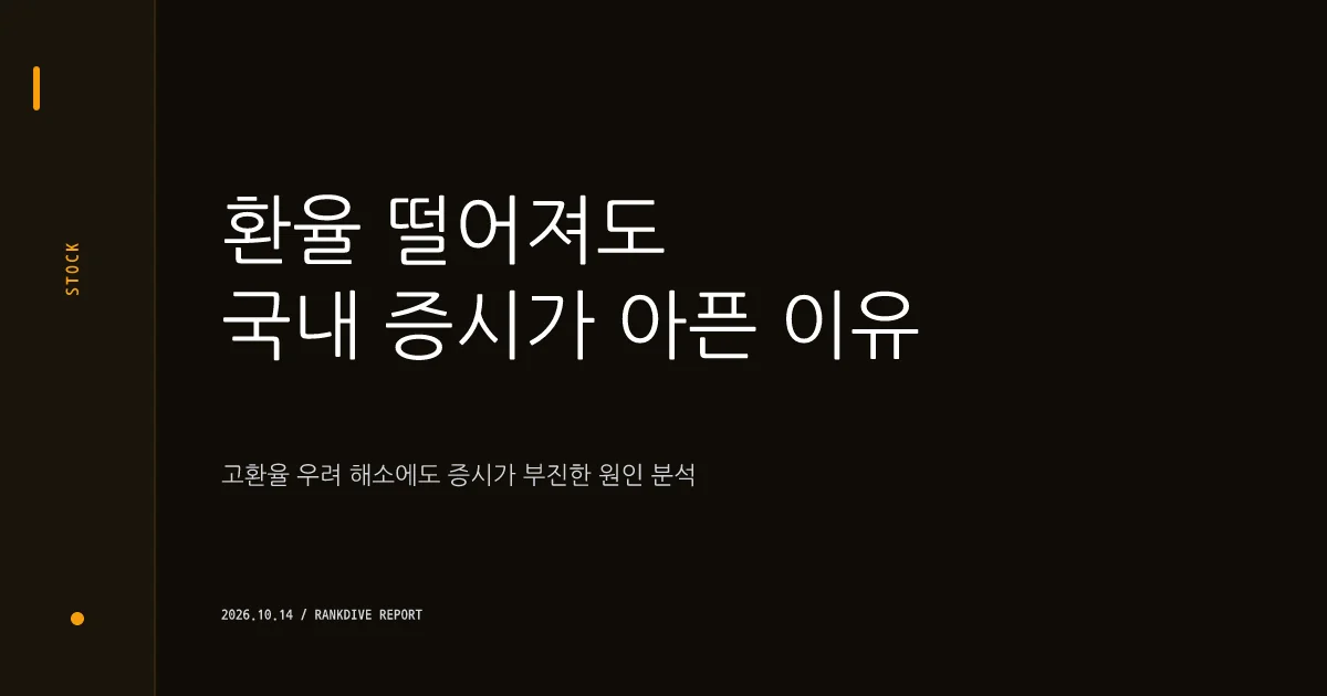 환율 급락 및 고환율 우려 해소에도 국내 증시가 더 아픈 이유