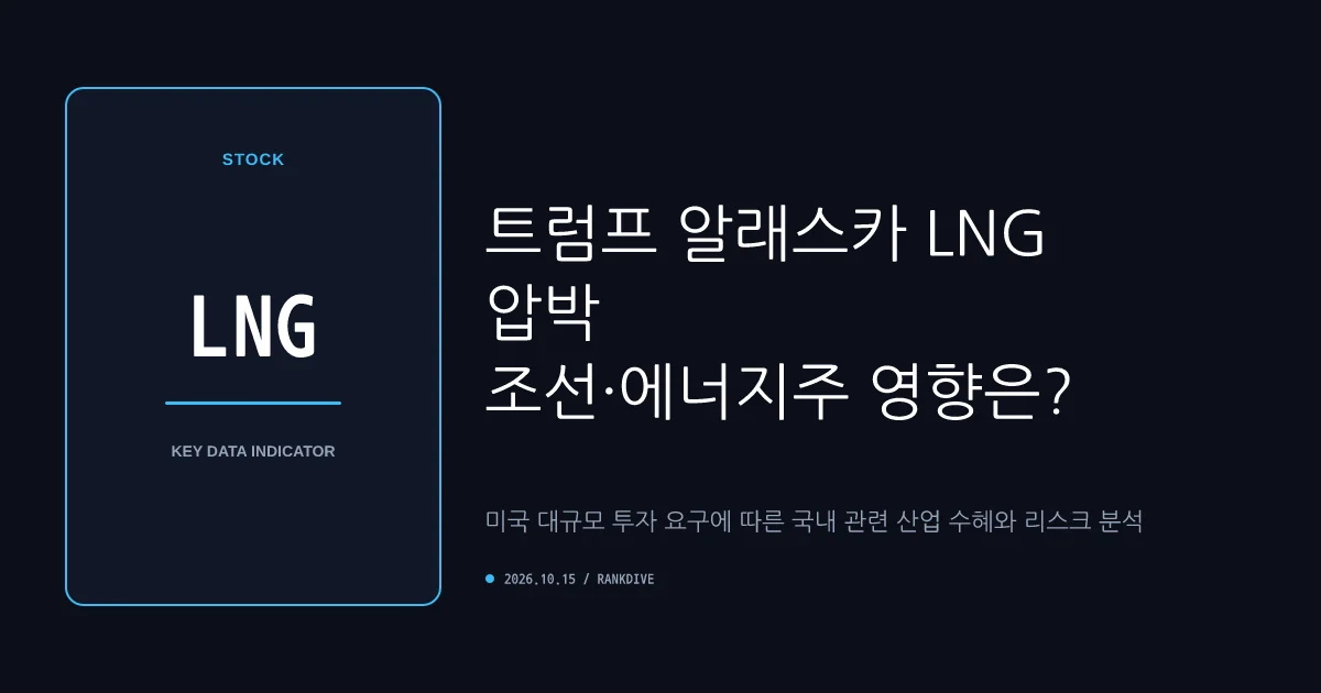 트럼프의 알래스카 LNG 투자 요구 및 조선·에너지주 영향