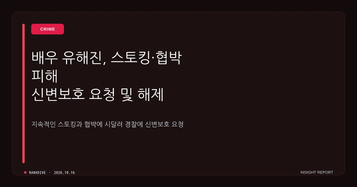 배우 유해진 스토킹·협박 피해로 신변보호 요청 및 해제